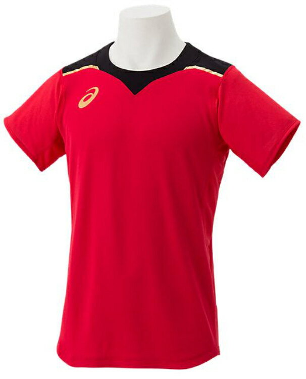 asics アシックス M GAME SS TOP CLASSIC RED XL 2051A113 600 | スポーツ用品 スポーツ グッズ ツール アクセサリー 雑貨 小物 使いやすい バレーボール 衣類 メンズ 男性用 XL カッティング構造 赤 レッド