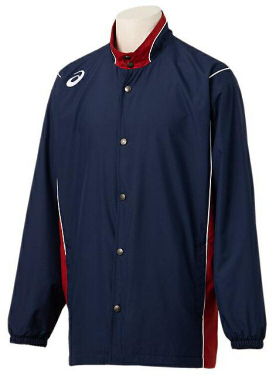 asics アシックス WARMUPJACKET ネイビーxストロングレッド 3XL 2063A198 401 | スポーツ スポーツウェア ボトムス パンツ ウオームア..