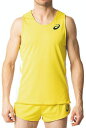 asics アシックス RUNNING SHIRT VIBRANT YELLOW L 2091A124 750 | スポーツ スポーツウェア 陸上競技 ランニングシャツ ノースリーブ タンクトップ トップス メンズ M’S スポーツ用品 ワンポイント ロゴ 素材