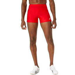 asics アシックス SHORT TIGHT クラッシックレッド S 2093A147 600 | スポーツ スポーツウェア 陸上 ランニング ジョギング マラソン ショートタイツ カラータイツ タイツ パンツ ズボン ユニセックス スポーツ用品 練習 ワンポイント ロゴ