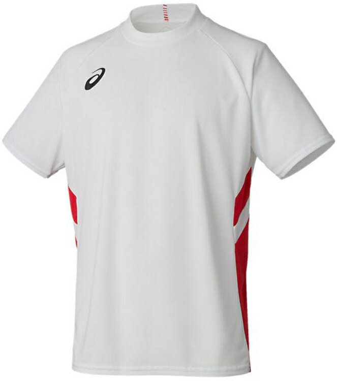 asics アシックス 01 GAME SHIRT ブリリアントホワイトxクラシックレッド 2XL 2101A038 100 | スポーツ スポーツウェア サッカー ゲームシャツ Tシャツ 半袖 トップス ドライ 吸汗速乾 快適 メンズ スポーツ用品 レーニング 部活 練習 ロゴ ワンポイント 1