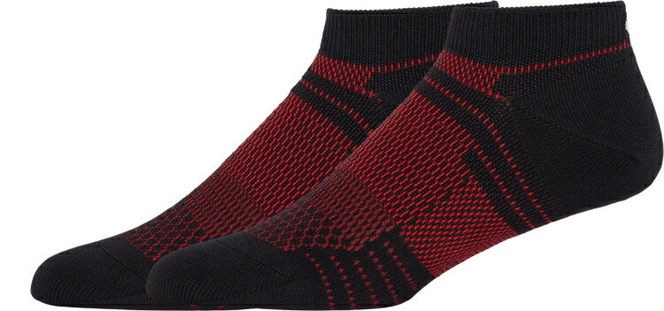 asics アシックス ANKLE SOCKS パフォーマンスブラックXクラシックレッド M 3033B700 2 | スポーツ用品 スポーツ グッズ ツール アクセサリー 雑貨 小物 使いやすい 定番 ファッション小物 黒 ブラック 赤 レッド 靴下 くつ下 ソックス M 履き心地 メッシュ素材