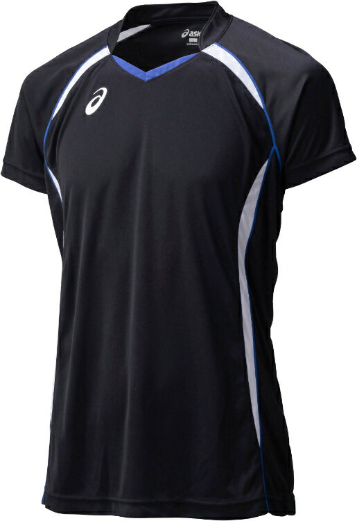 asics アシックス GAMESHIRTSHS ブラツクxホワイト M XW1316 9001 | スポーツ用品 スポーツ スポーツウェア ウェア バレーボール バレー ゲームシャツ Tシャツ ショートスリーブ 半袖 吸汗速乾 トップス ユニセックス ジュニア 男女兼用 ロゴ