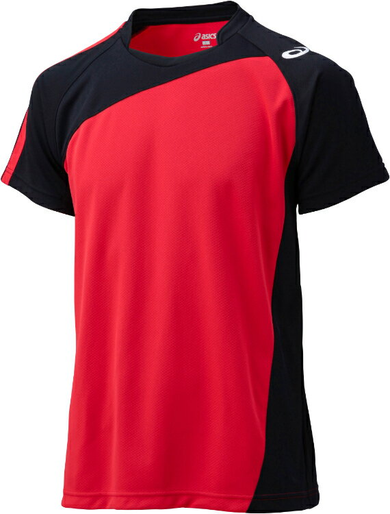 asics アシックス GAMESHIRTSHS Vレツドxブラツ 150 XW1321 2490 | スポーツ バレーボール メンズ レディース バレーボールウェア ウエア トップス レッド 赤 ブラック 黒 150 ゲームシャツ シャツ 半袖 吸汗速乾 ショートスリーブ 薄手 フィット