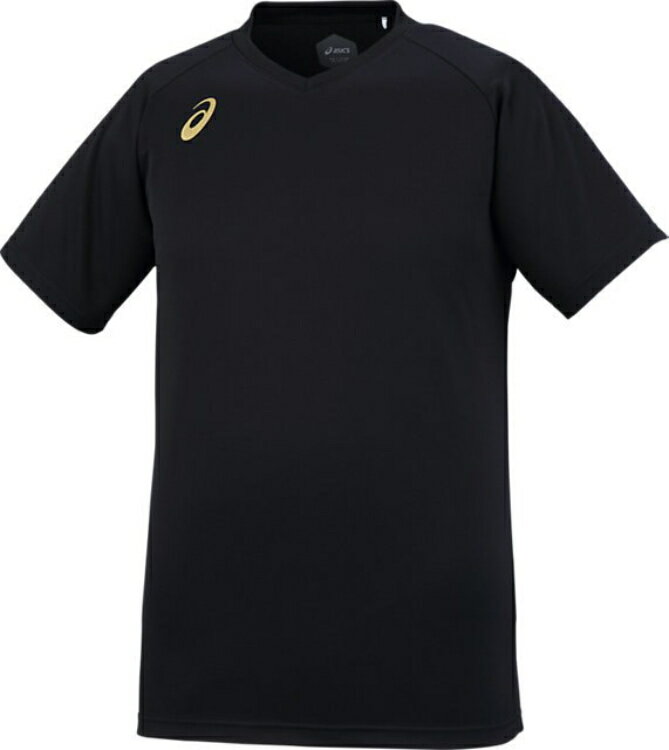 asics アシックス PRACTICE SHORT SLEEVE TOP BLACKXGOLD L XW6746 9068 | スポーツ バレーボール メンズ レディース バレーボールウェア ウエア ブラック ゴールド L トップス プラクティス半袖シャツ シャツ 半袖 吸汗速乾 ショートスリーブトップ