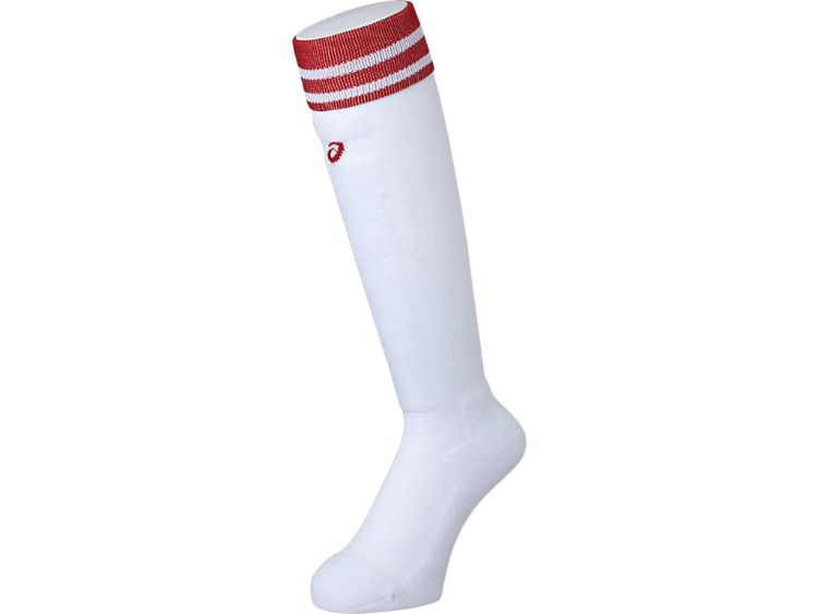 asics アシックス WOMENS SOCKS ホワイトXレッド S 3122A009 103 | スポーツ 運動 ファッション小物 アクセサリー 衣類 衣料品 グッズ 女性 レディース 野球 ベースボール 靴下 くつ下 ソックス 抗菌 防臭 リサイクル素材 ハイソックス 練習 部活 デイリー S