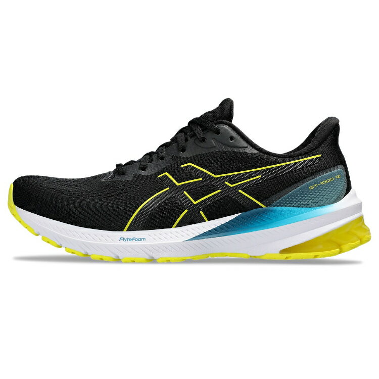 asics アシックス GT-1000 12 BLACK/BRIGHT YELLOW 26.5 1011B631 5 | 靴 シューズ スニーカー ランニング 部活用 運動 スポーツ ジム 安定性 快適性 メンズ ローカット スポーティ シンプル 軽量 26.5cm