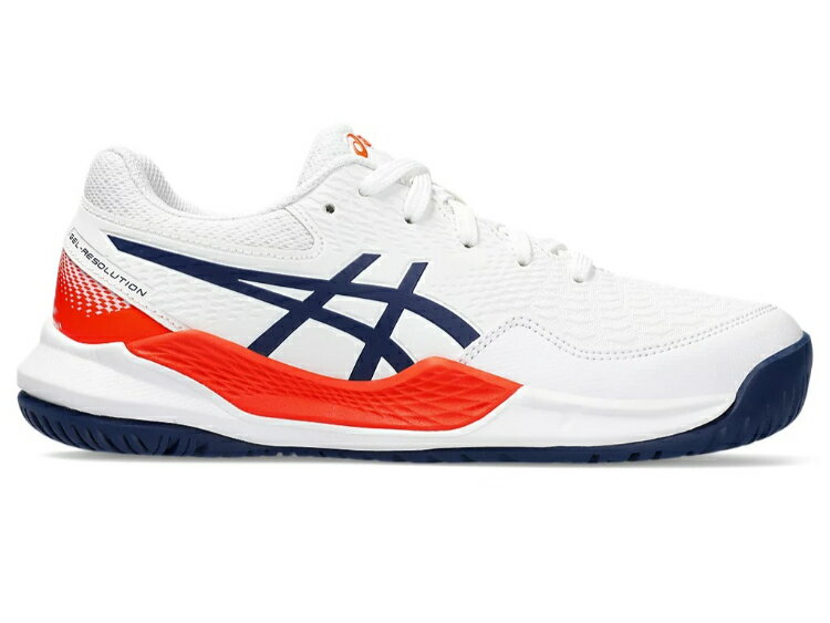 asics アシックス GEL-RESOLUTION 9 GS WHITE/BLUE EXPANSE 20 1044A067 103 | 靴 くつ スポーツ テニス テニスシューズ オールコート ジュニア ゲルレゾリューション9 安定性 キッズ専用モデル 硬式テニス ソフトテニス オールコート用 20cm