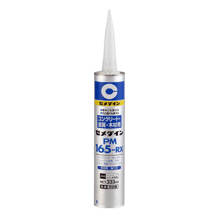 CEMEDINE セメダイン PM165-RX 333mL カートリッジ RE-539 | 接着剤 造作用 多用途 変成シリコーン樹脂系接弾性着剤 耐水 一液常温硬化 弾性接着剤 衝撃 振動 強い 外装多用途 木材 硬質プラスチック 金属 タイル 接着