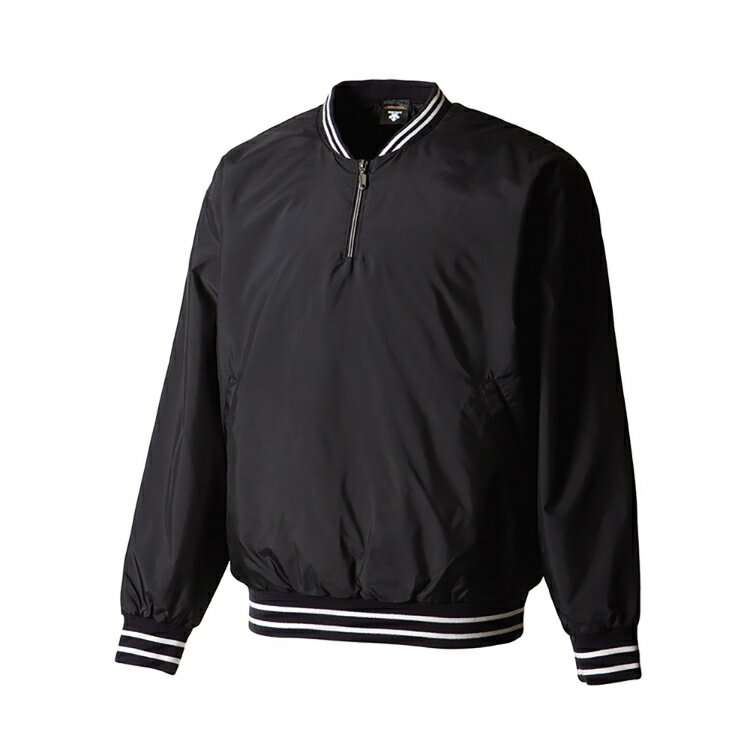 DESCENTE デサント ジュニア 長袖プルオーバーコート ブラック 150サイズ JSTD-410B BLK | スポーツ スポーツ用品 野球 ベースボール ベースボールウェア トレーニングウェア アウター ジュニア 長袖 プルオーバーコート 防風 保温 はっ水 耐水 中綿 ブラック 150