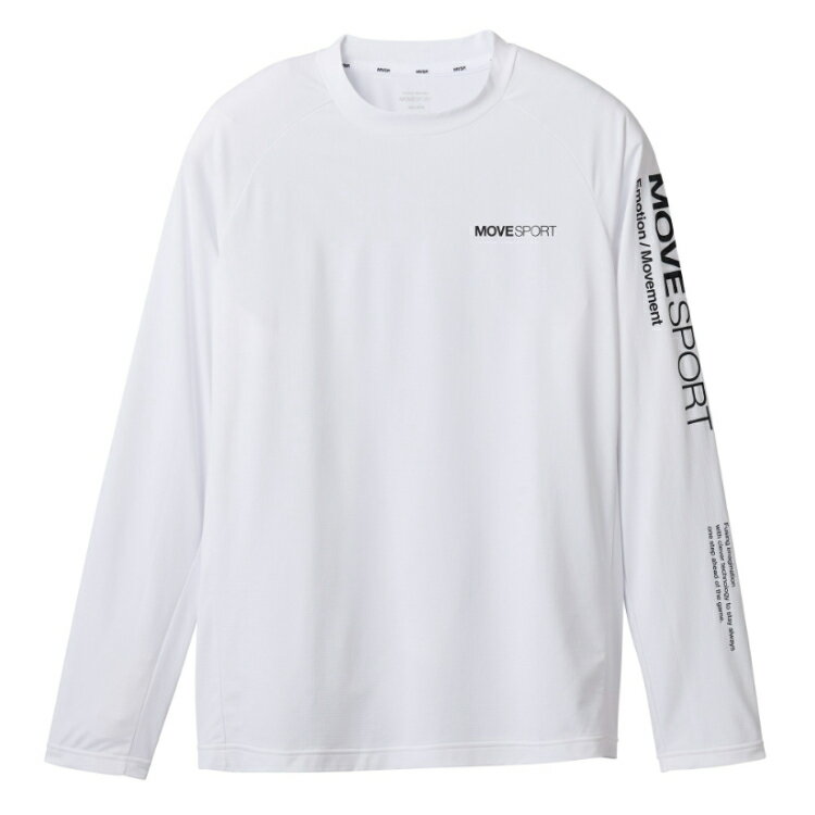 DESCENTE デサント TOUGH ソフトハイゲージ長袖シャツ ホワイト O ST4FLT01M WH00 | スポーツ ウエア 服 トップス シャツ ロングスリーブ 長袖Tシャツ 吸汗速乾 遮熱クーリング機能 UVカット 日差し対策 快適 ロゴ デザイン マルチスポーツ