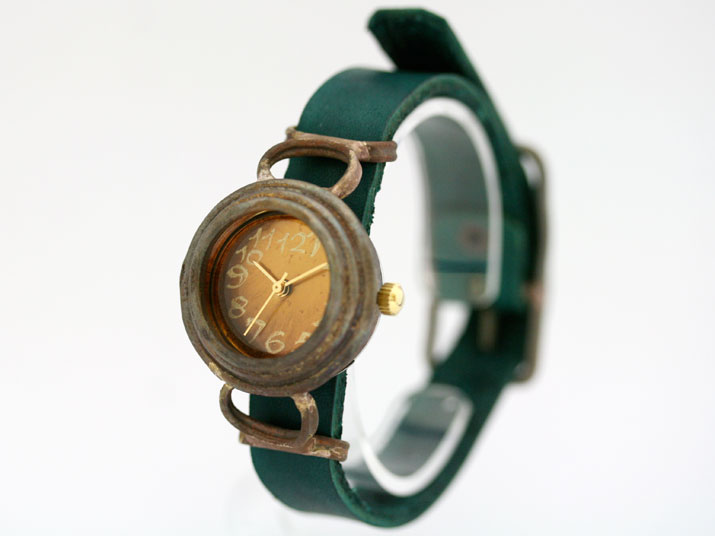 en 籠 (焦がし)手作り腕時計