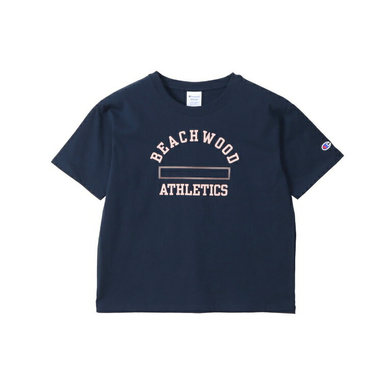 CHAMPION チャンピオン SHORT SLEEVE T-SHIRT ネイビー L CW-B330 370 | ファッション レディースファッション レディース Tシャツ 半袖 トップス ベーシック カジュアル おしゃれ スウェット ジャージ 部屋着 女性用 ウィメンズ セットアップ スポーツのサムネイル