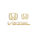 HONDA ホンダ VEZEL ヴェゼル ホンダ純正 ゴールドエンブレム Hマーク×2、車名エンブレム 【 2015.10〜次モデル】 | エンブレム ロゴ 車 交換 部品 パーツ ポイント消化