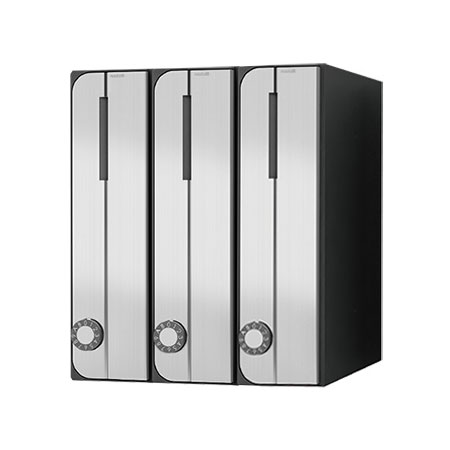 NASTA ナスタ ポスト D-ALL 3戸 静音大型ダイヤル錠 ステンレスヘアーライン 360×300×317.3 KS-MB3002PU-3-LT-S | KS-MB3002PU シリーズ メール便 はがき DM パンフレット カタログ 回覧板 郵便受け 郵便ポスト 新聞受け 玄関ポスト メールボックス おしゃれ シンプル