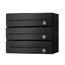 NASTA ナスタ ポスト D-ALL 3戸 静音大型ダイヤル錠 ブラック 300×360×317.3 KS-MB3202PU-3L-BK | KS-MB320...