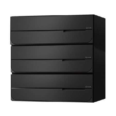 NASTA ナスタ ポスト D-ALL 上開き 3戸 可変ダイヤル錠 ブラック 360×360×333.2 KS-MB4402PU-3LK-BK | ..