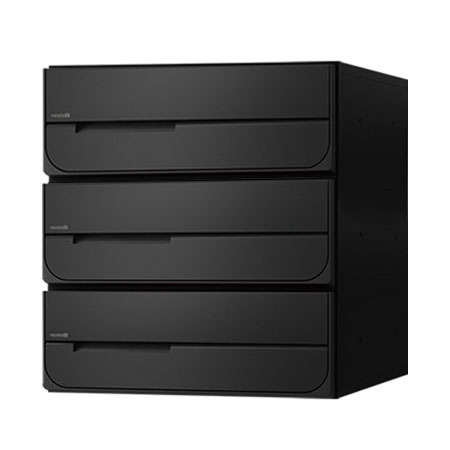 NASTA ナスタ ポスト D-ALL 3戸 シリンダー錠 ブラック 300×280×425.8 KS-MB5102PU-3C-BK | KS-MB5102PU シリーズ メール便 はがき DM パンフレット カタログ 回覧板 郵便受け 郵便ポスト 新聞受け 玄関ポスト メールボックス おしゃれ シンプル