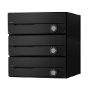 NASTA ナスタ ポスト D-ALL 3戸 可変ダイヤル錠 ブラック 300×280×407.3 KS-MB5202PU-3LK-BK | KS-MB5202...