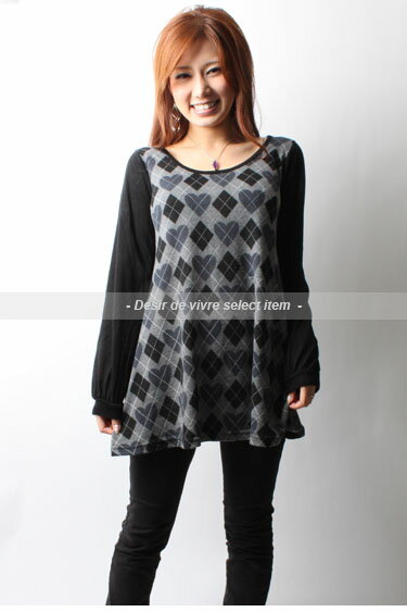 select itemハートアーガイルワンピースのサムネイル