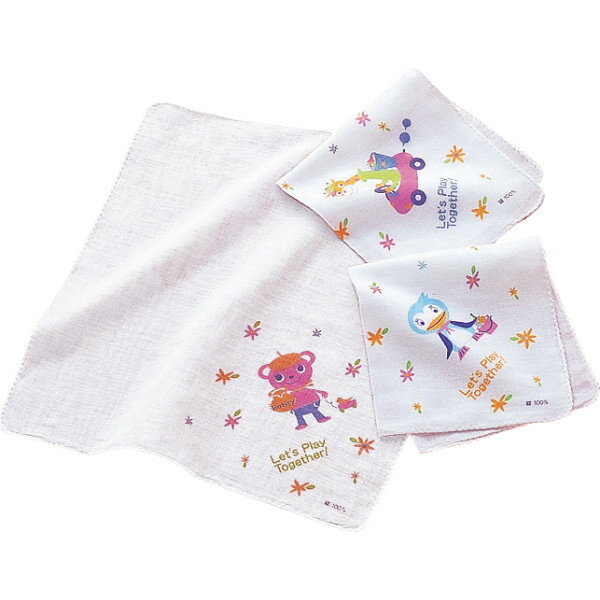 ガーゼハンカチ3枚セット | 23-0160-115 雑貨 日用雑貨 日用品 ガーゼハンカチ ハンカチ 3枚 綿100% やさしい 優しい ギフト プレゼント オススメ かわいい 可愛い 大 使いやすい 贈り物 日本製