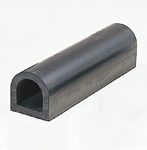 信栄物産 ターミナルラバー (穴なし金具なし) KSN10-30 | カーストッパー D型ゴム 中空タイプ ゴムストッパー トラック当たり止めゴム 当て板付 かまぼこ型 合成ゴム製 耐候性 耐水性 耐久性 倉庫 物流センター 配送センター 工場 駐車場 車止め