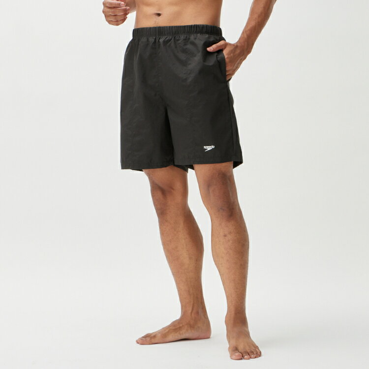 speedo スピード AQUA SHORTS ブラック Sサイズ SF82301 K | スポーツ スポーツ用品 水泳 プール 水着 スイムウェア トランクス水着 メンズ 男性 サポート ナイロン素材 メンズアクアショーツ はっ水性 膝上丈 シンプル UVケア 快適 黒 ブラック S 人気