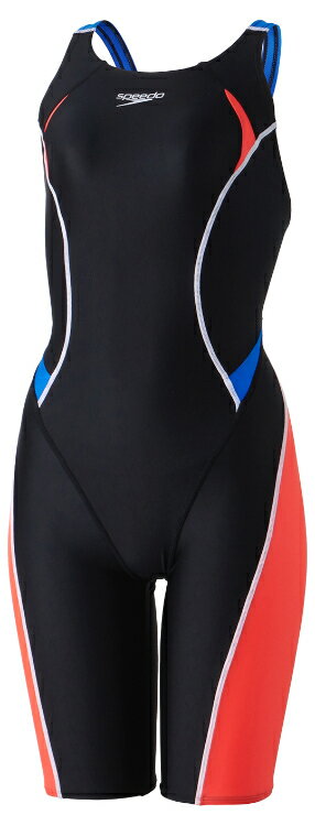 speedo スピード FLEX SX S-OP KNEE WMxBL XO SCW12302F WB | 水泳 水着 プール 競泳水着 大会 伸縮性 はっ水性 撥水 立体設計 立体裁断 フィット感 快適 サポート 高めの首周り 肌擦れ 軽減 ボディライン カバー ステッチ入り