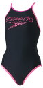speedo スピード ZEBRA STACK T-SUIT KxPK M STW02410 KP | スイムウェア レディーススーツ 耐塩素性 V字肩ストラップ 4WAYストレッチ 4分丈 レディース 練習用 水泳 水着 プール ヨガ フィットネス トレーニング 快適 サポート ビッグロゴ ゼブラ(4)