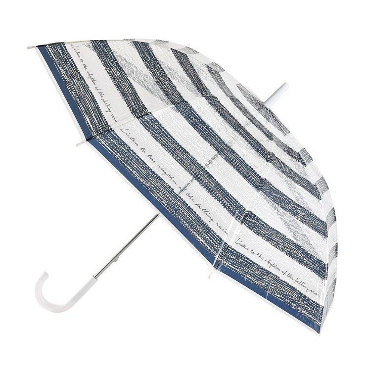 SPICE スパイス SPICE OF LIFE ハッピークリアアンブレラ ボーダーネイビー HHLG5020NY | 雨 ビニール傘 ギフト おすすめ クリア アンブレラ