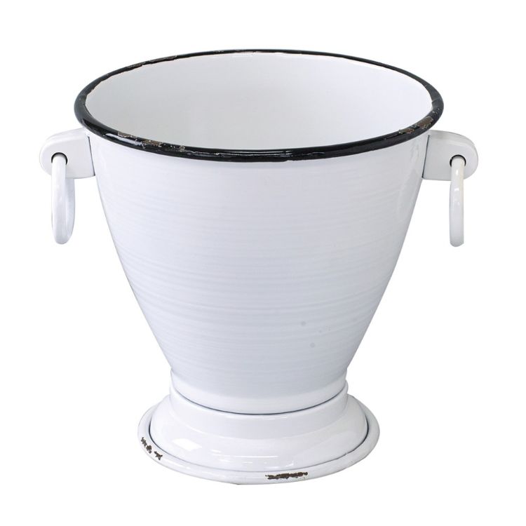 SPICE スパイス SPICE OF LIFE プロヴァンスブリキ ガーデンポット カップ ホワイト IVDN1340WH | ガーデン ポット ナチュラル スタイル ヴィンテージ風 ブリキポット デザイン お洒落のサムネイル