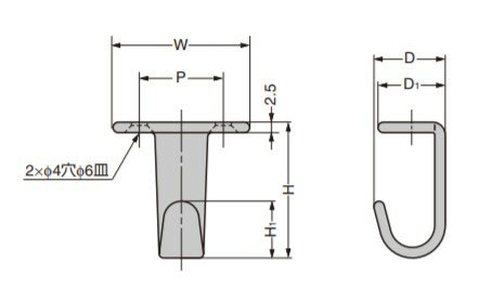SUGATSUNE スガツネ工業 ステンレス鋼製 フック HJ型 110-020-079 HJ-50S | 便利 シンプル おしゃれ ステンレス 鋼 SUS304 サテン 仕上