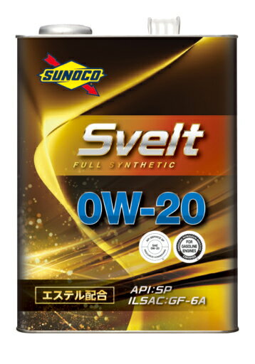 SUNOCO スノコ エンジンオイル SVELT スヴェルト 0W-20 1L缶 | 0W20 1L 1リットル オイル 交換 人気 オイル缶 油 エ…