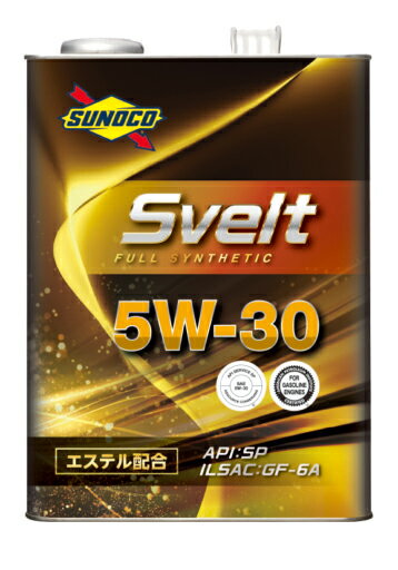 SUNOCO スノコ エンジンオイル SVELT スヴェルト 5W-30 4L缶 5W30 4L 4リットル オイル 交換 人気 オイル缶 油 エンジン油 車検 車 オイル交換 ポイント消化