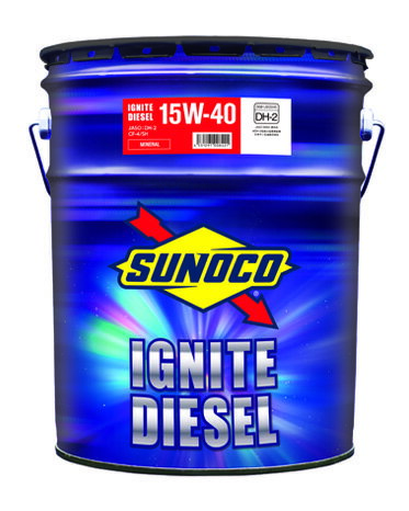 SUNOCO スノコ ディーゼルエンジンオイル IGNITE DIESEL イグナイト ディーゼル 15W-40 DH-2 20L缶 | 15W40 DH2 20L 20リットル ペール缶 オイル 交換 人気 オイル缶 油 エンジン油 車検 車 オイル交換 ポイント消化