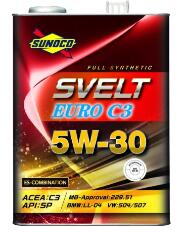 SUNOCO スノコ エンジンオイル SVELT EURO スヴェルトユーロ C3 5W-30 4L缶 C3 5W30 4L 4リットル オイル 交換 人気 オイル缶 油 エンジン油 車検 車 オイル交換 ポイント消化