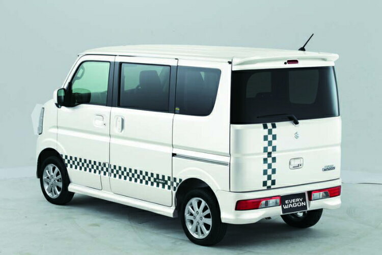 SUZUKI スズキ 純正 バックドアデカール チェッカー ブラック＋クリア AAAJ 99000-99035-E06 | EVERY エブリィ 車用品 カー用品 自動部品 パーツ アクセサリー 外装 カスタム ドレスアップ グレードアップ ボディ DIY 転写シート デコレーション ステッカー