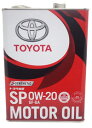 TOYOTA トヨタ エンジンオイル SP 0W-20 GF-6A 4L 缶 08880-13205 トヨタ純正 toyota純正 0W20 4L缶 4リットル 全合成油 車 オイル 人気 純正オイル 交換 オイル缶 オイル交換 モーターオイル 油 エンジン油 ポイント消化