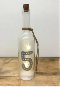 TRI GLASS LIGHT NUMBER BOTTLE CLEAR 5 SLW102 | ライト グラスライト クリア 透明 5 ナンバーボトル 数字 インテリアライト 照明 レトロ LEDライト 星形 スター 装飾 電飾 ガラス瓶 ボトル ライト ディスプレイ 雑貨 カフェ ショップ お店 コンセント不要 リビング