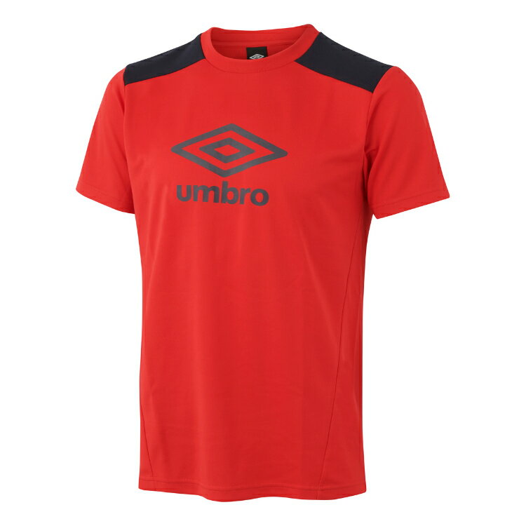 umbro アンブロ 半袖プラクティスシャツ マンチェスターレッド XO UUUVJA65 MRED | スポーツ スポーツ用品 運動 服 衣類 ウエア トップス シャツ Tシャツ 半袖 吸汗速乾性 デザイン メッシュ 機能性 ロゴ サッカー フットサル 素材 シンプル 練習着 ブランド 2XL 3L レッド