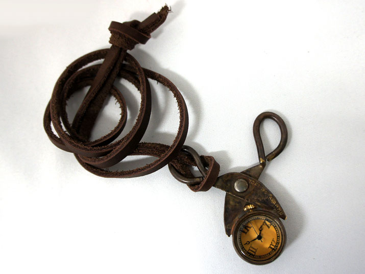 misa はさみ 手作り腕時計 ペンダント型 ネックレス