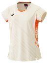 YONEX ヨネックス ウィメンズゲームシャツ クリーム XO 20858 45 | スポーツ スポーツウェア 競技 テニス 軟式 硬式 バトミントン ウェア シャツ 半袖 UVカット 吸汗 速乾 クール 制電 ストレッチ ゲームウェア ユニフォーム レディース 女性(4)