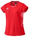 YONEX ヨネックス ウィメンズゲームシャツ タンゴレッド XO 20858 587 | スポーツ スポーツウェア 競技 テニス 軟式 硬式 バトミントン ウェア シャツ 半袖 UVカット 吸汗 速乾 クール 制電 ストレッチ ゲームウェア ユニフォーム レディース 女性(4)