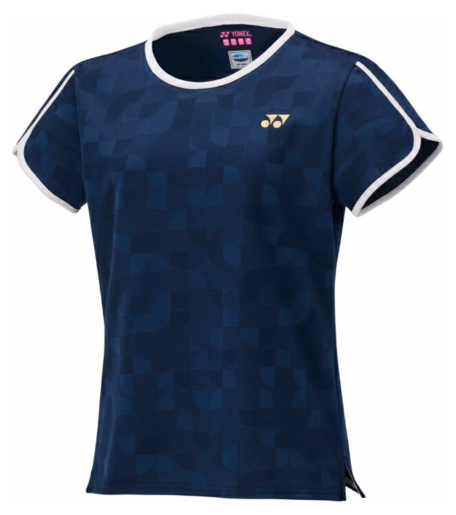 YONEX ヨネックス ウィメンズゲームシャツ ダークネイビー XO 20899 554 | スポーツ スポーツウェア 競技 テニス 軟式 硬式 バトミントン ウェア シャツ 半袖 UVカット 吸汗 速乾 クール 制電 ストレッチ ゲームウェア ユニフォーム レディース 女性