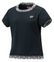 YONEX ヨネックス ウィメンズゲームシャツ ブラック O 20902 7 | スポーツ スポーツウェア 競技 テニス 軟式 硬式 バトミントン ウェア シャツ 半袖 UVカット 吸汗 速乾 クール 制電 ストレッチ ゲームウェア ユニフォーム レディース 女性