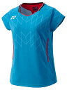 YONEX ヨネックス ウィメンズゲームシャツ(フィットシャツ) セルリアンブルー XO 20915 449 | スポーツ スポーツウェア 競技 テニス 軟式 硬式 バトミントン ウェア シャツ 半袖 UVカット 吸汗 速乾 クール 制電 ストレッチ ゲームウェア ユニフォーム レディース 女性(4)