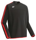 YONEX ヨネックス ユニトレーニングトップ ブラック/レッド O FW5006 187 | スポーツウェア トレーニングトップ ロンT 長袖 トップス UVカット 吸汗速乾 制電 ポリエステル トレーニング 練習 試合 ユニセックス ジュニア キッズ スポーツ アウトドア