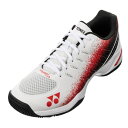 YONEX ヨネックス パワークッションチームワイドGC ホワイト/レッド 23.5 SHTTWGC 114 テニス用品 靴 くつ オムニ クレーコート用 テニスシューズ ソフトテニスシューズ 衝撃吸収性 反発性 軽量 着地安定性 通気性 クッション性 メッシュ素材