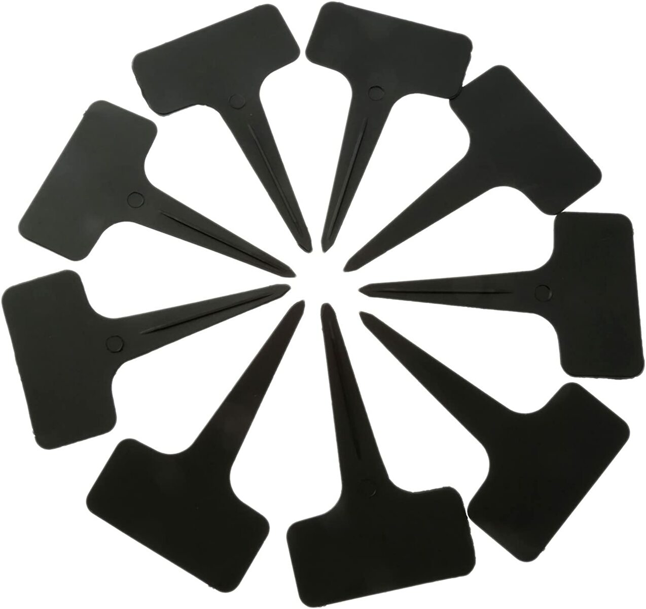 園芸ラベル 100枚セット 植物タグ ガーデニング 花壇 鉢植 T型 黒 再使用可能 送料無料