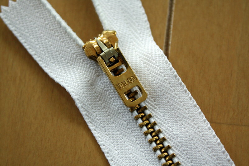Vintage タロン ジッパー Brass #4 wht TALON Zipper